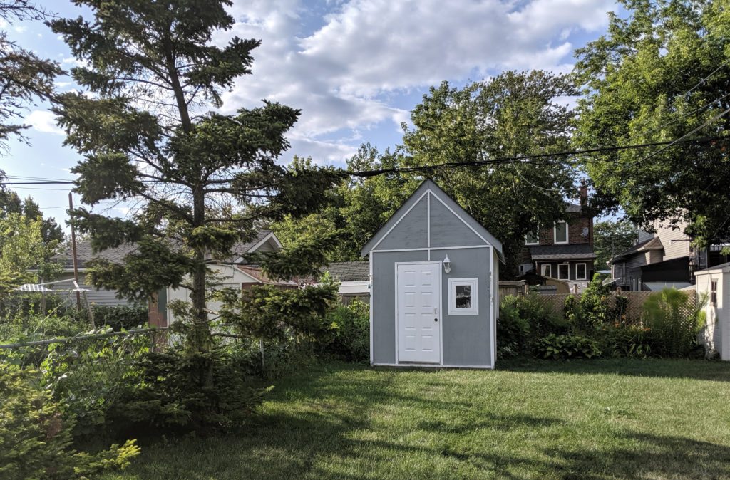 Backyard and matching shed